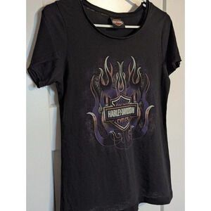 Harley Davidson Florida Women's Black Short Sleeve Shirt sz XS